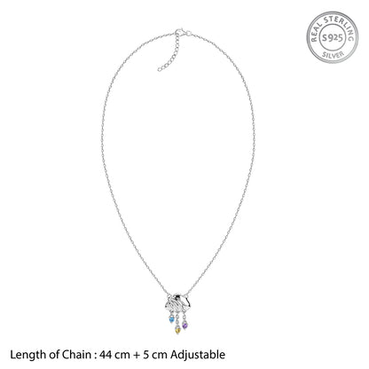 Silver Cloud and Raindrop Necklace
