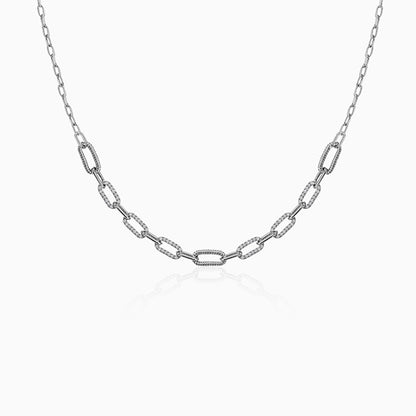 Kriti Sanon Silver Textured Paperclip Necklace