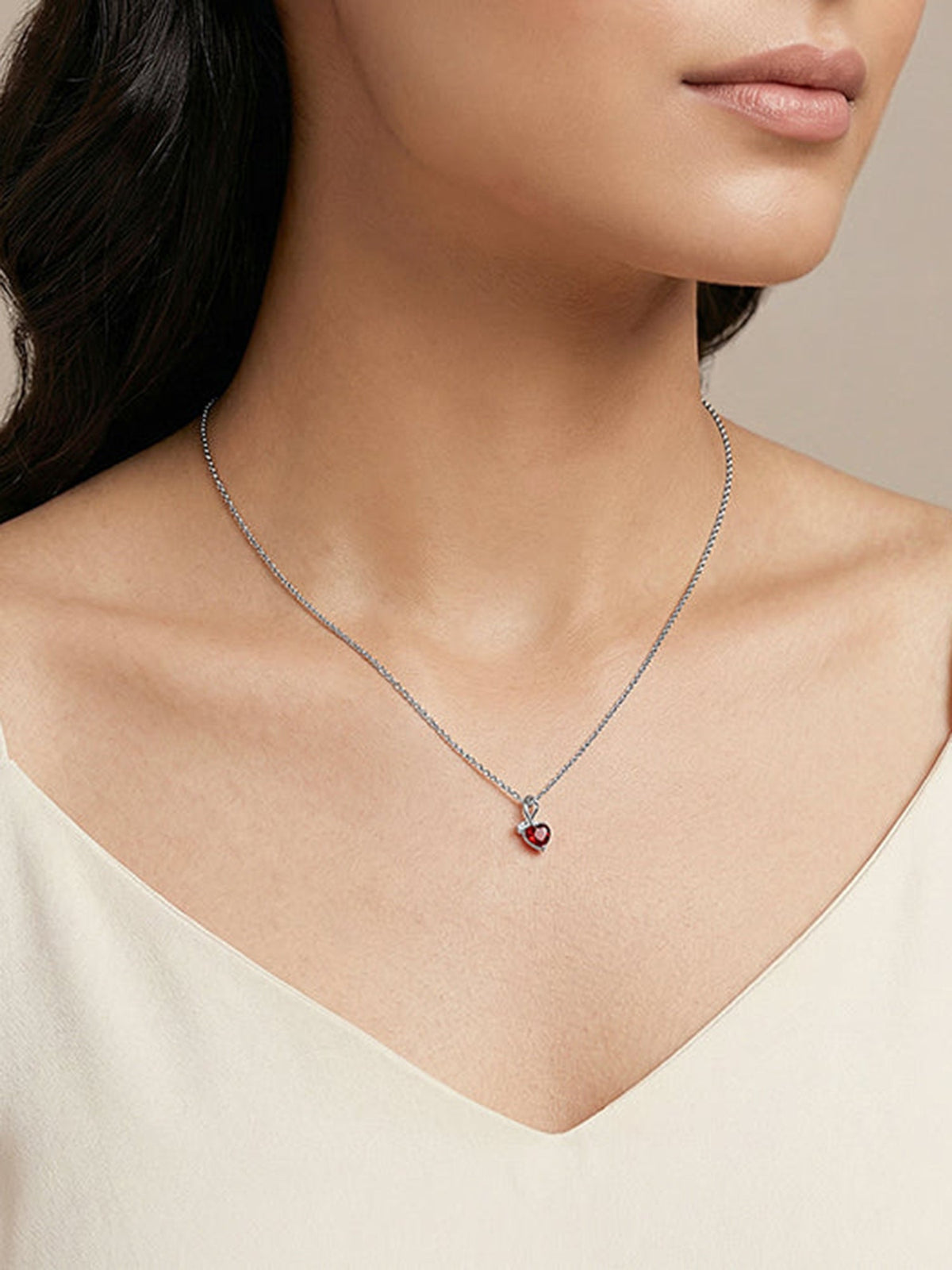 Silver Spring Love Pendant With Link Chain