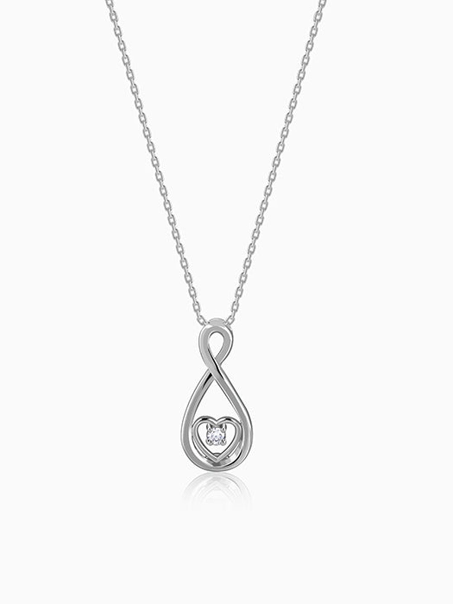 Silver Showing Love Pendant With Link Chain