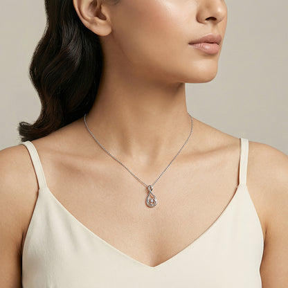Silver Showing Love Pendant With Link Chain