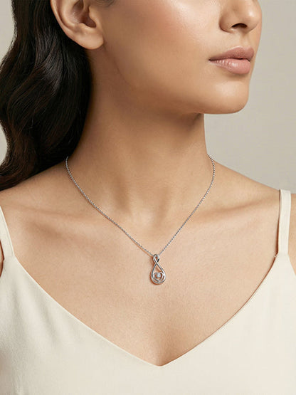 Silver Showing Love Pendant With Link Chain