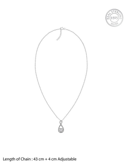 Silver Showing Love Pendant With Link Chain