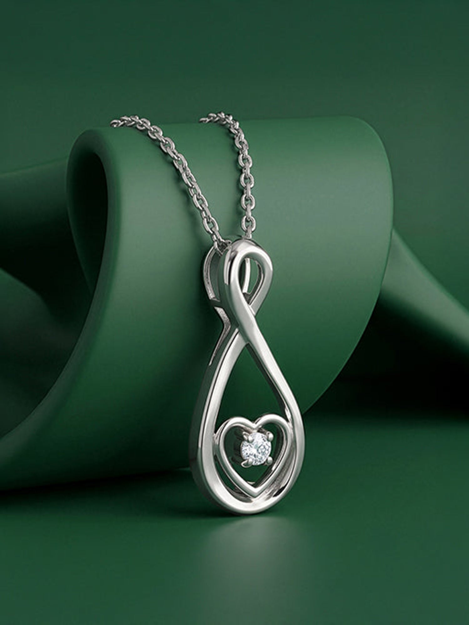 Silver Showing Love Pendant With Link Chain