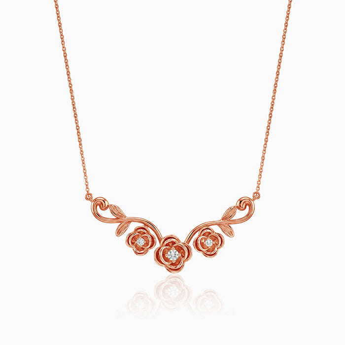 Rose Gold Artsy Floral Necklace
