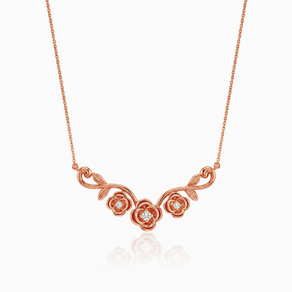 Rose Gold Artsy Floral Necklace
