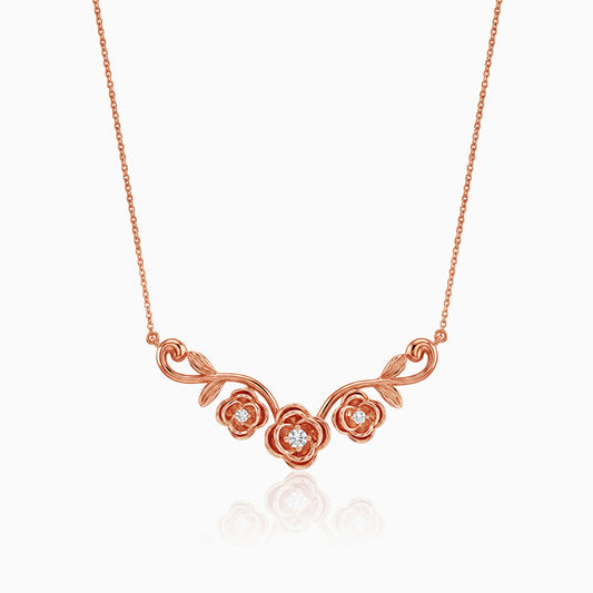 Rose Gold Artsy Floral Necklace