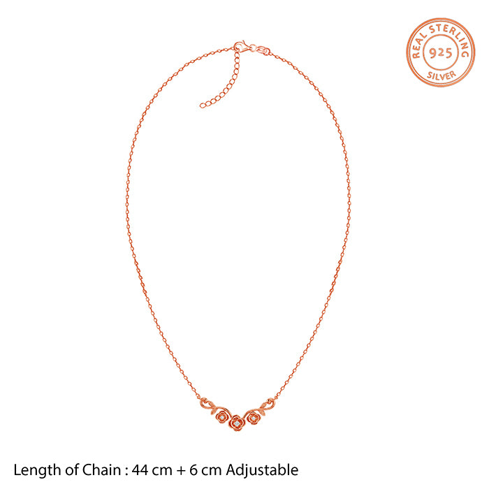 Rose Gold Artsy Floral Necklace