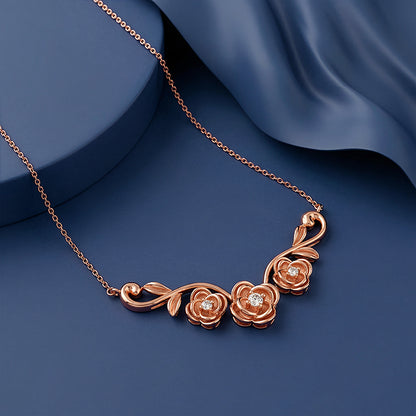 Rose Gold Artsy Floral Necklace