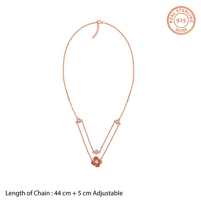 Rose Gold Blossom Layered Necklace
