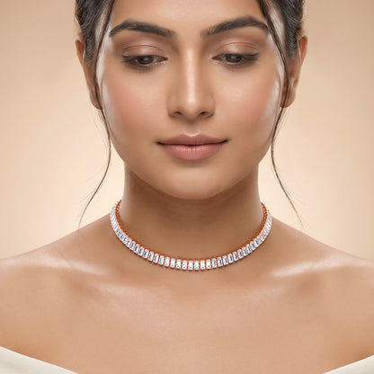 Rose Gold Dazzling Choker Necklace