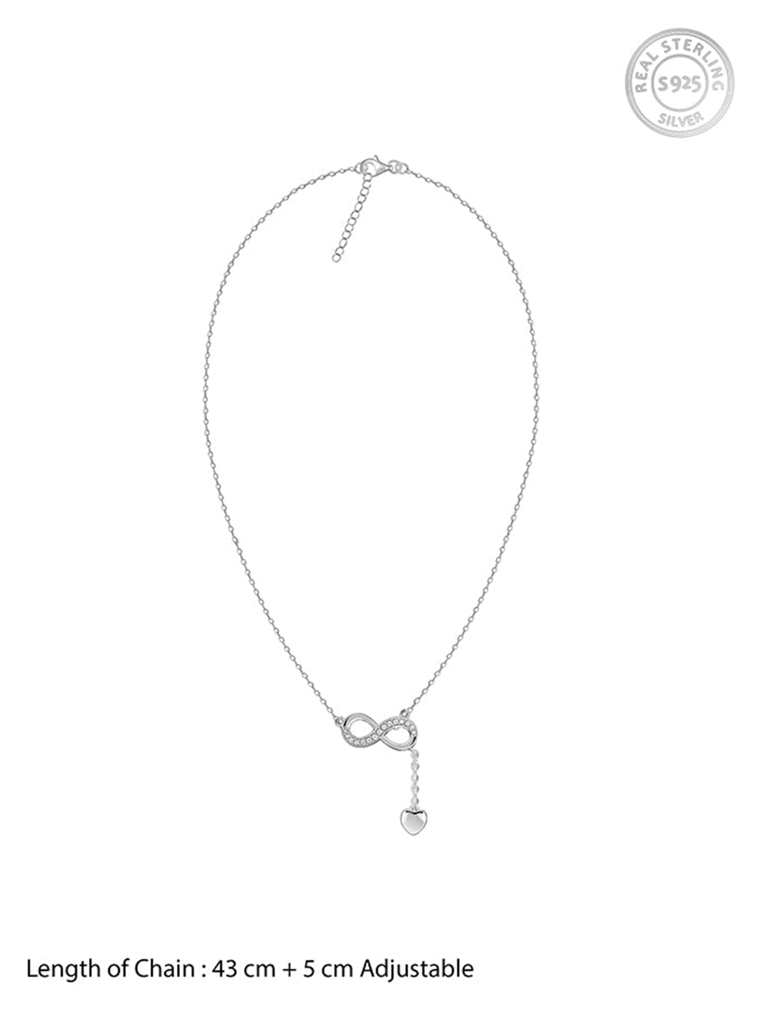 Silver Lovely Infinity Necklace