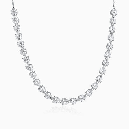 Silver Leaf Glow Choker Necklace