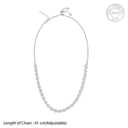 Silver Leaf Glow Choker Necklace