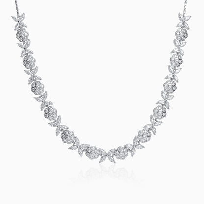 Silver Floral Shine Choker Necklace