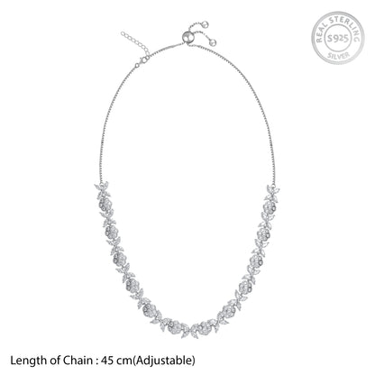 Silver Floral Shine Choker Necklace