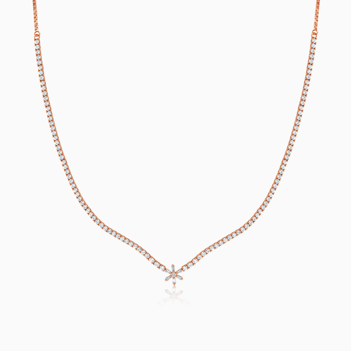 Rose Gold Starry Choker Tennis Necklace