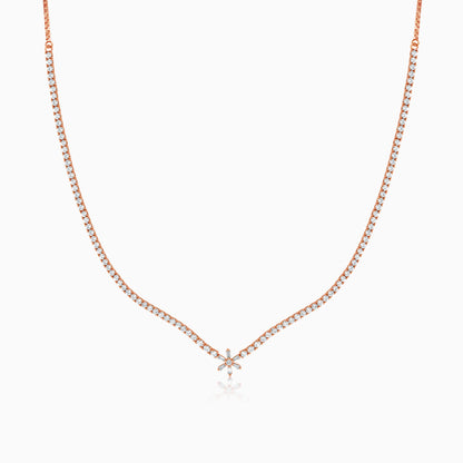 Rose Gold Starry Choker Tennis Necklace