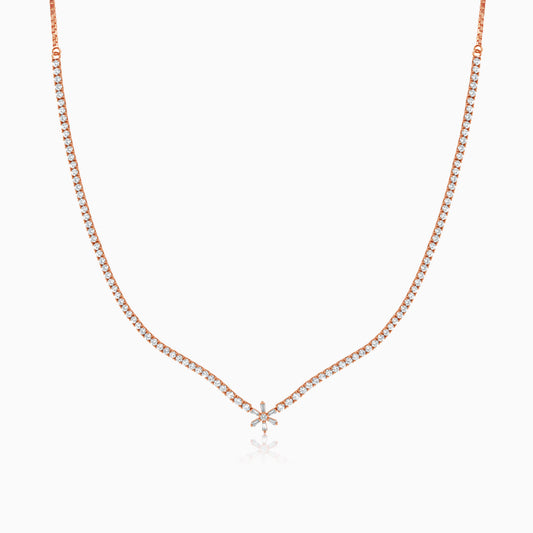 Rose Gold Starry Choker Tennis Necklace
