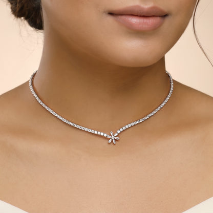 Rose Gold Starry Choker Tennis Necklace