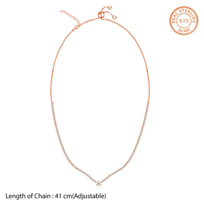 Rose Gold Starry Choker Tennis Necklace