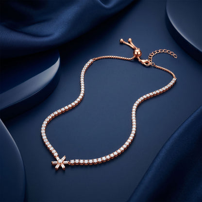 Rose Gold Starry Choker Tennis Necklace