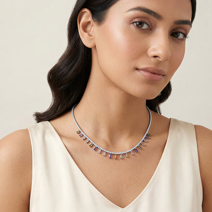 Silver Kaleidoscope Choker Necklace