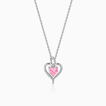 Silver Blush Embrace Pendant With Link Chain