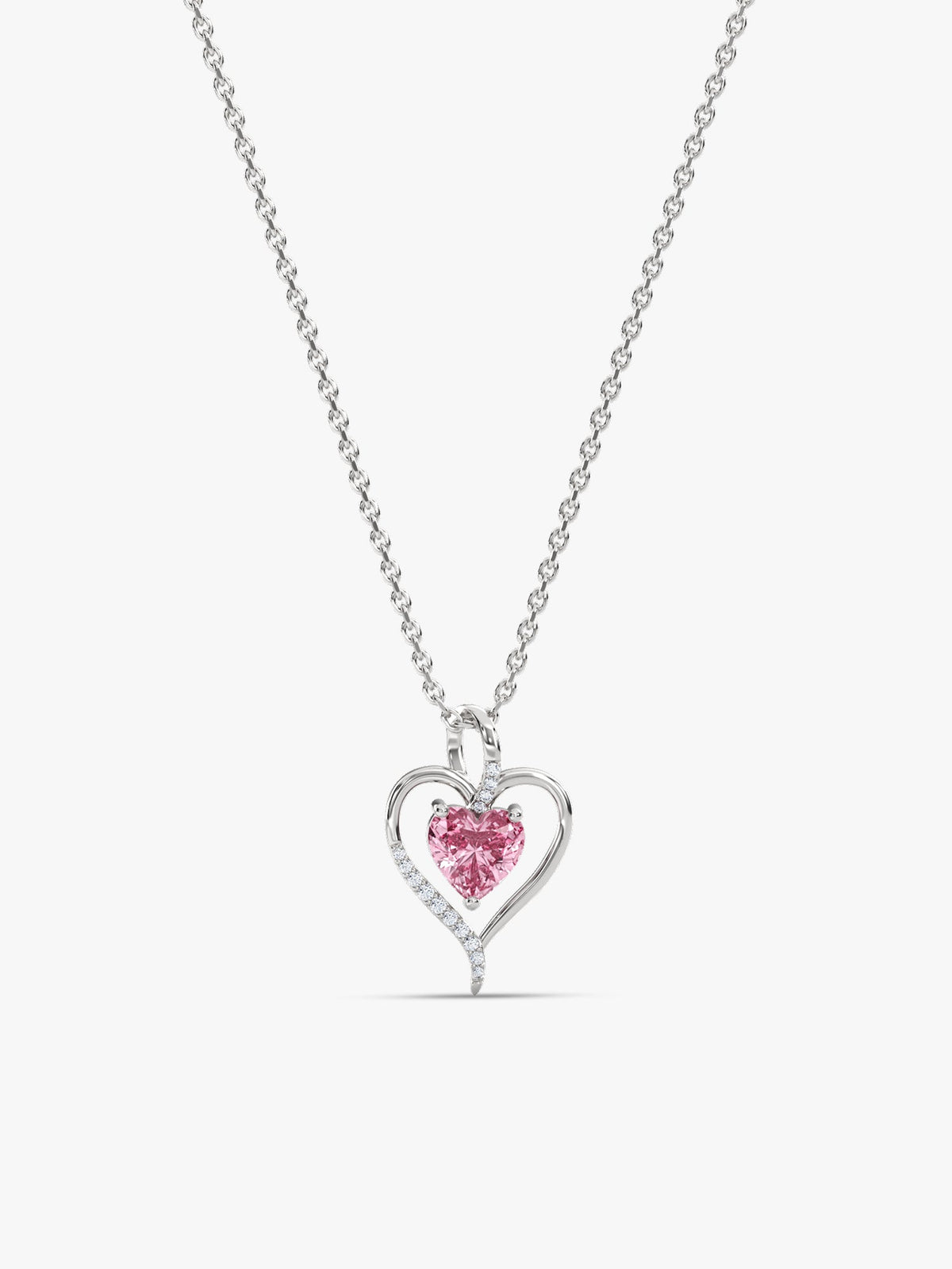Silver Blush Embrace Pendant With Link Chain