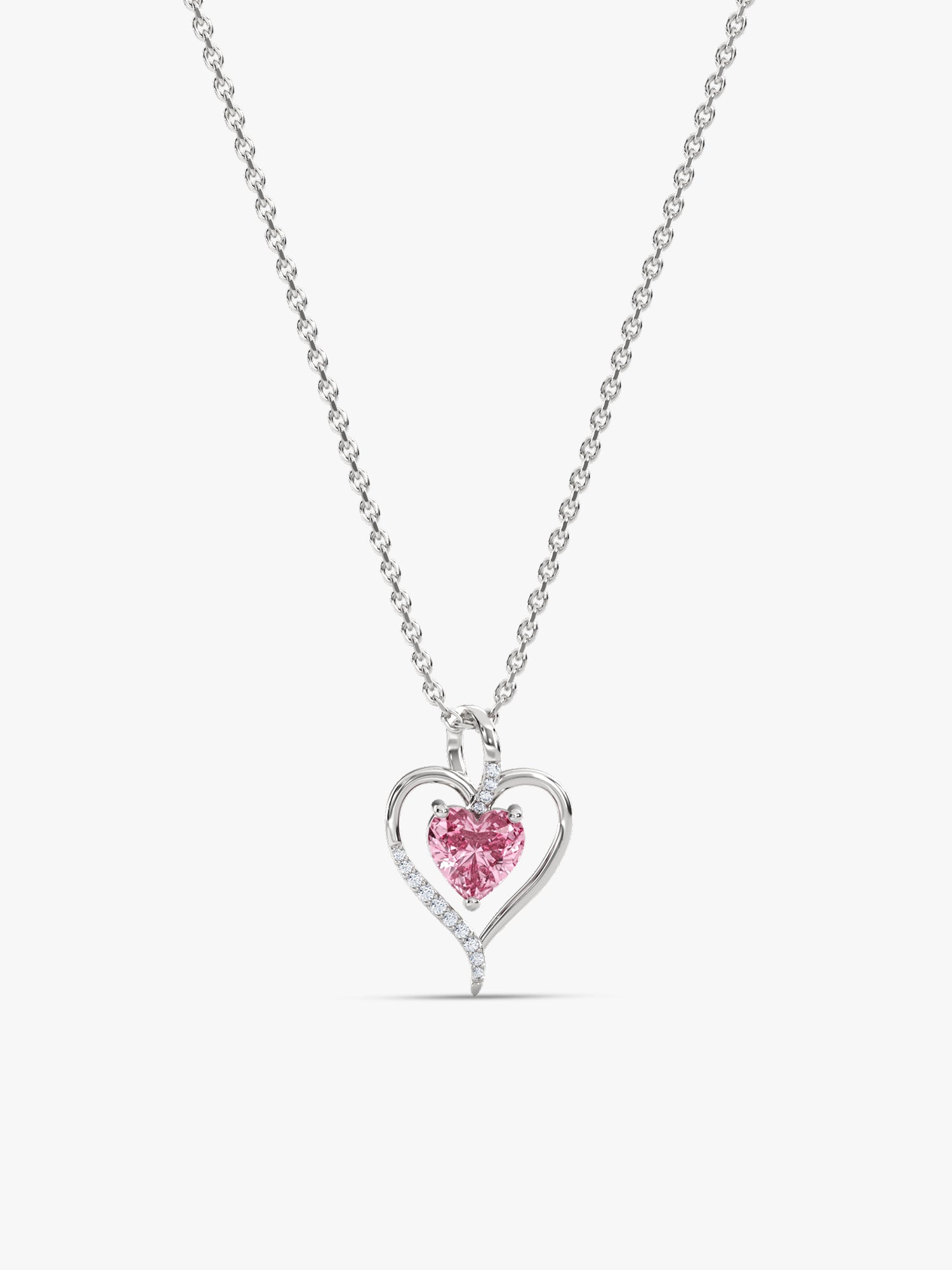 Silver Blush Embrace Pendant With Link Chain