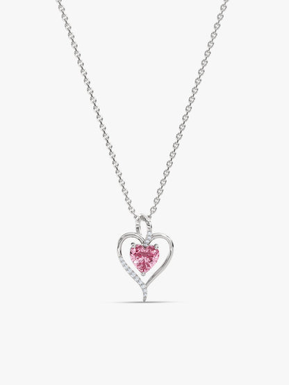 Silver Blush Embrace Pendant With Link Chain
