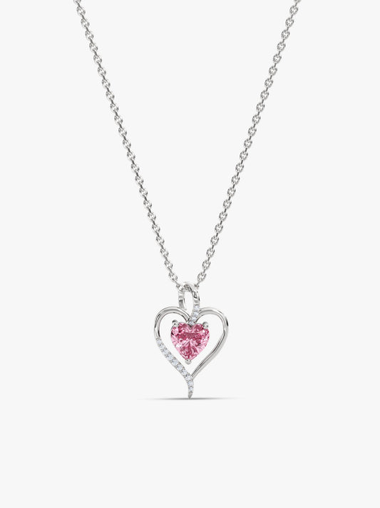 Silver Blush Embrace Pendant With Link Chain
