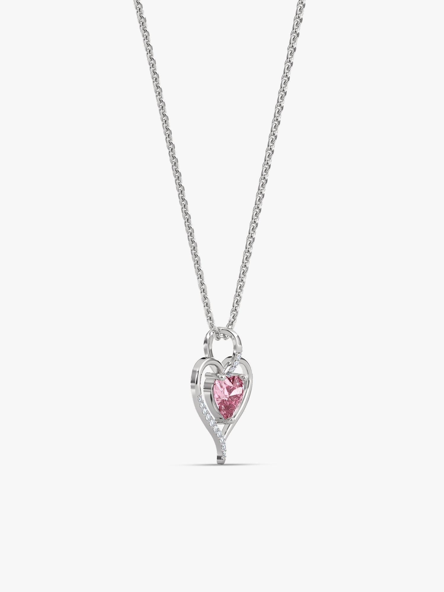 Silver Blush Embrace Pendant With Link Chain