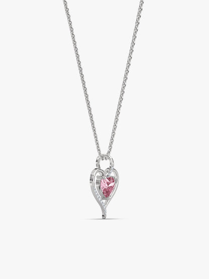 Silver Blush Embrace Pendant With Link Chain