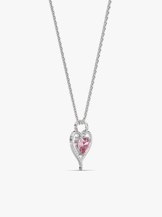 Silver Blush Embrace Pendant With Link Chain