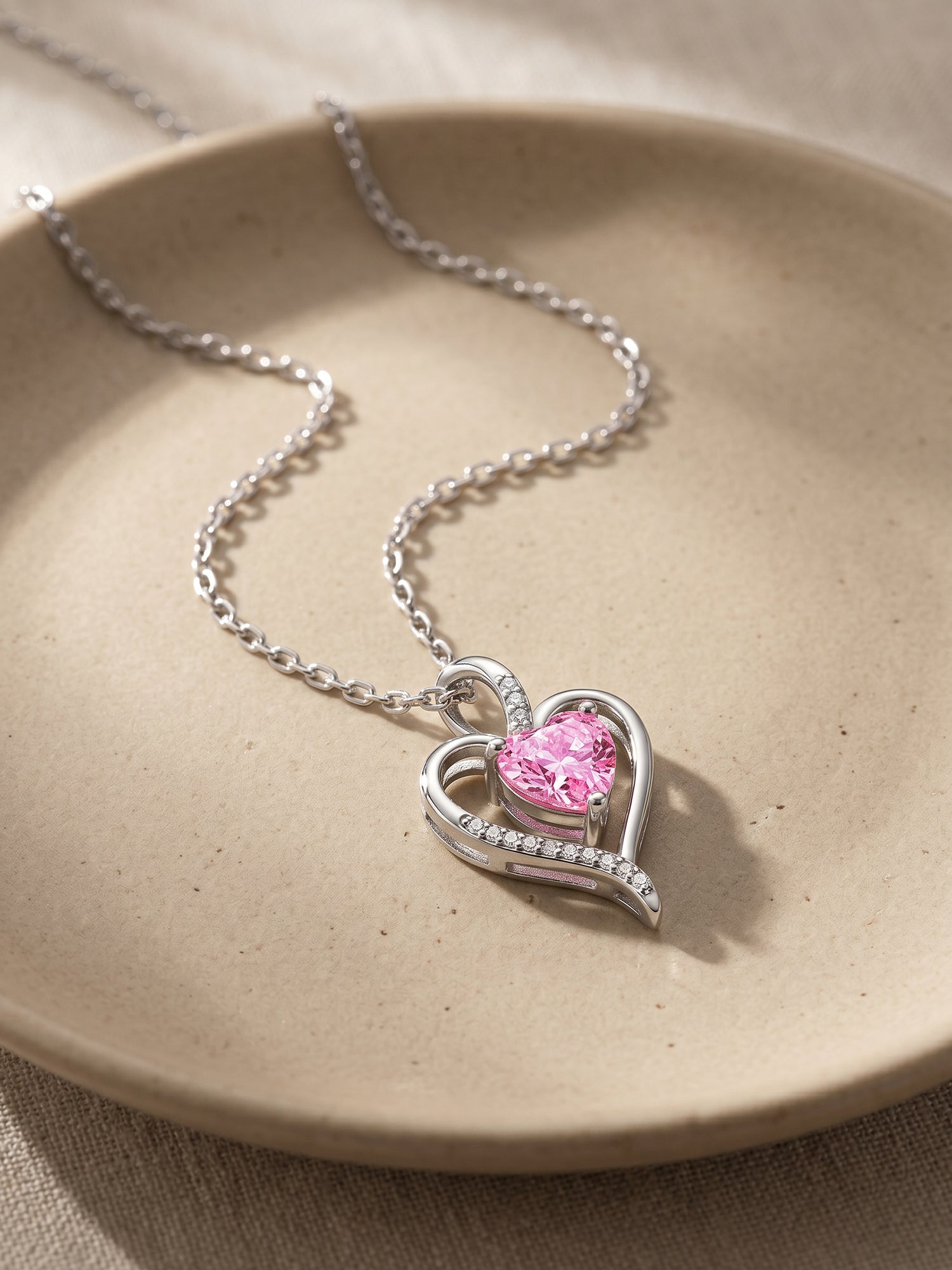 Silver Blush Embrace Pendant With Link Chain