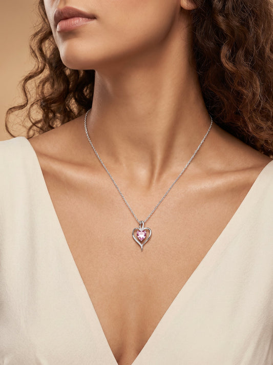 Silver Blush Embrace Pendant With Link Chain
