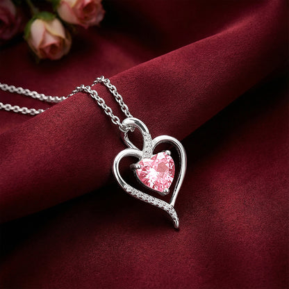 Silver Blush Embrace Pendant With Link Chain