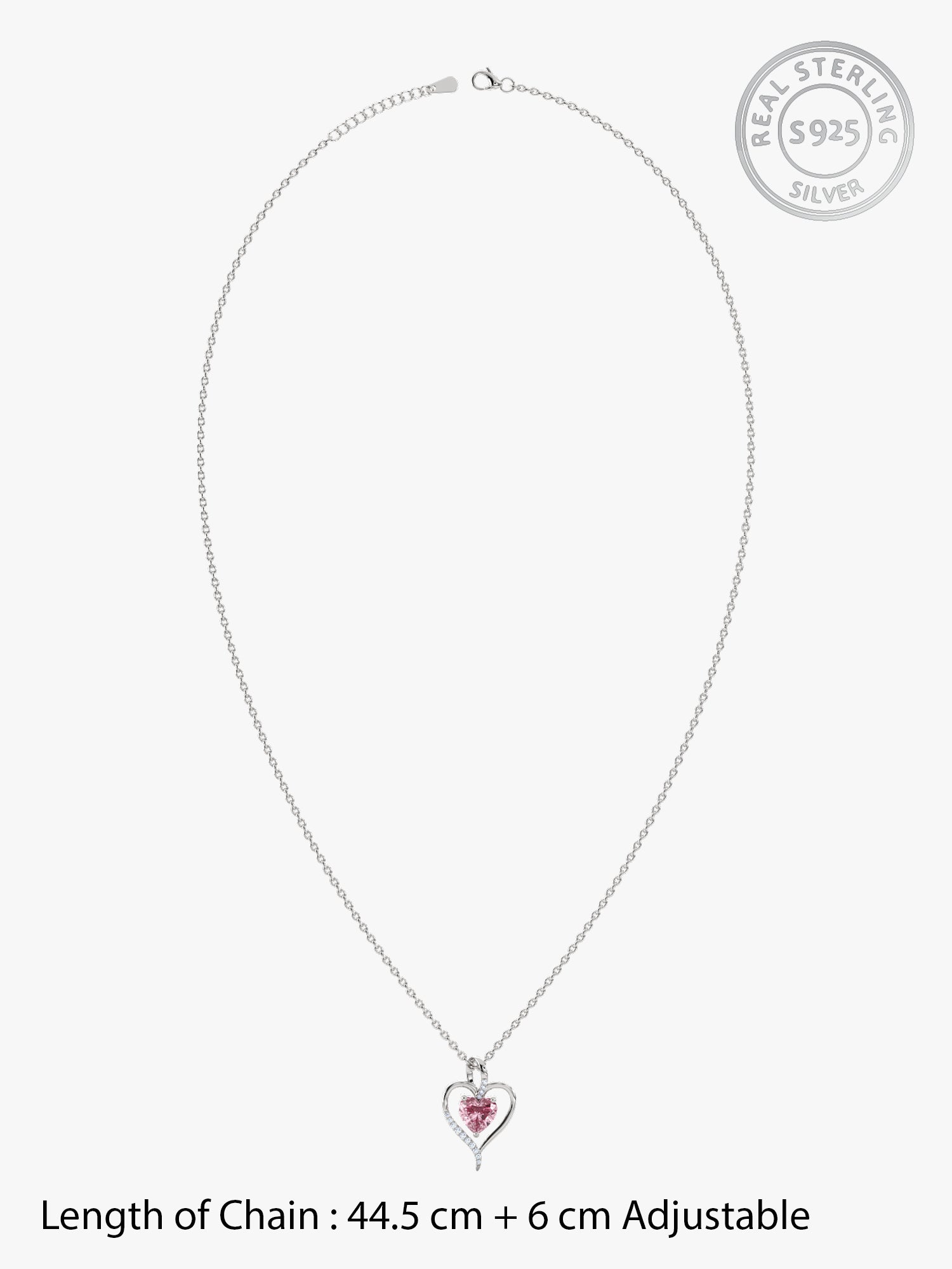 Silver Blush Embrace Pendant With Link Chain