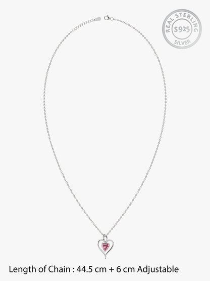 Silver Blush Embrace Pendant With Link Chain