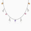 Silver Geometric Charm Choker Necklace