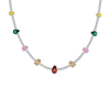 Silver Rainbow Pear-Cut Choker Necklace