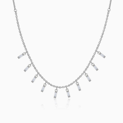 Silver Vira Glass Stone Choker Necklace