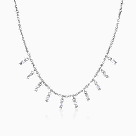 Silver Vira Glass Stone Choker Necklace