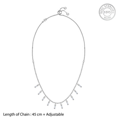 Silver Vira Glass Stone Choker Necklace