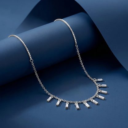 Silver Vira Glass Stone Choker Necklace