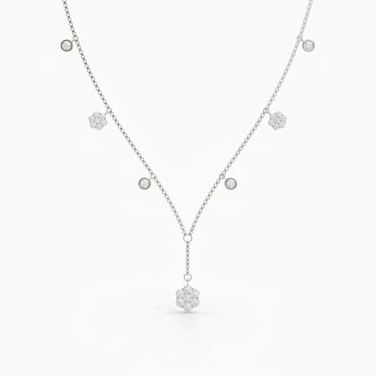 Silver Light Charm Choker Necklace