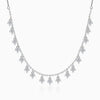 Silver Leaf Fringe Choker Necklace