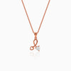 Rose Gold Twin Hearts Pendant With Link Chain