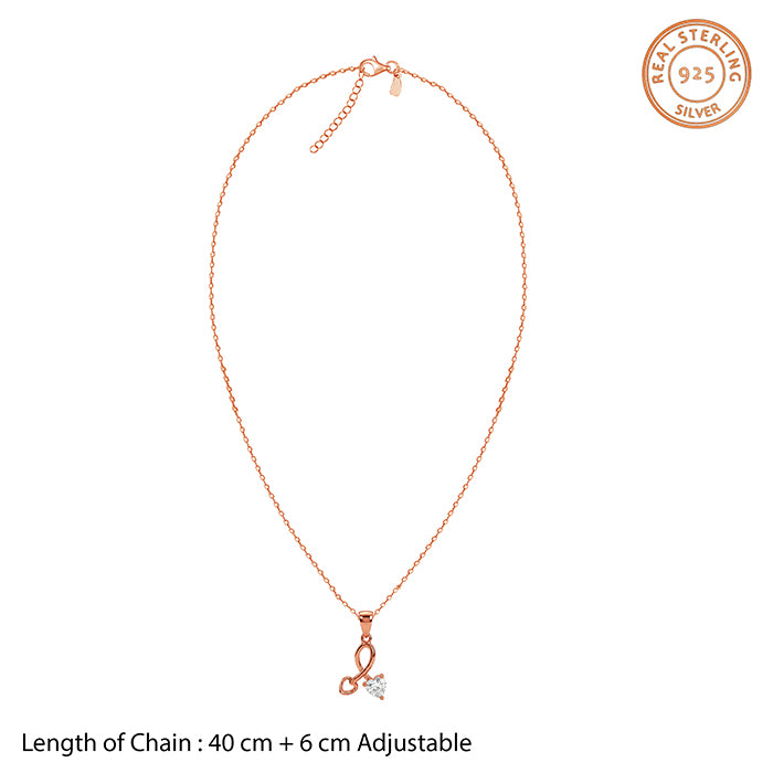 Rose Gold Twin Hearts Pendant With Link Chain